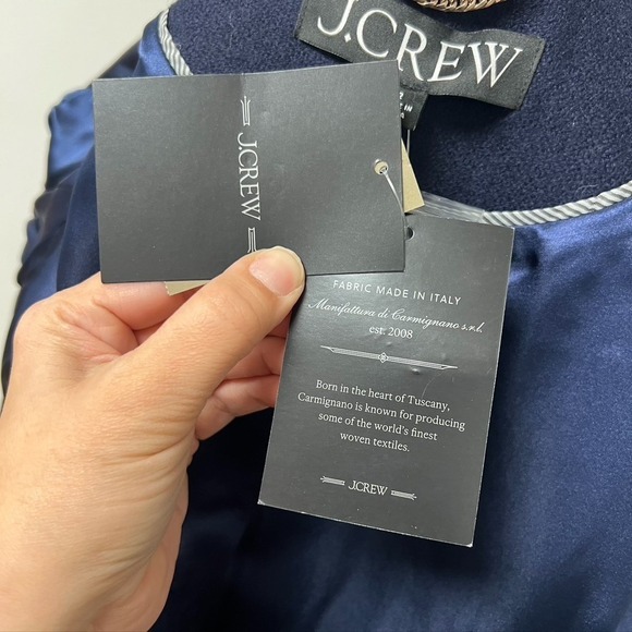 J Crew Italian Wool Peacoat Womens 2 Navy Blue Classic Short Career Office New - Picture 10 of 15